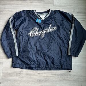 Chrysler Windbreaker Jacket Pullover XXL Embroidered VTG Blue Lined Men NEW